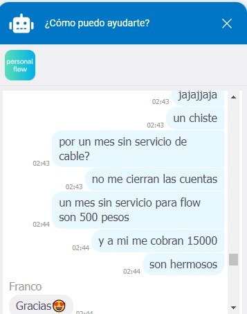 ponchi_77's tweet photo. El bot de @PersonalFlow_At  #FLOW parece que no entendió la ironía. https://t.co/YDG2wWVEML