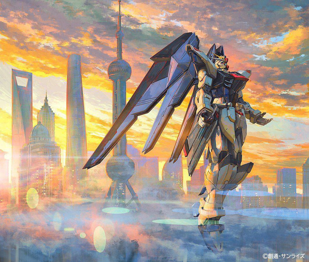 絵画 フリーダム Freedom Gundam statue in Shanghai, China. (This was one of the