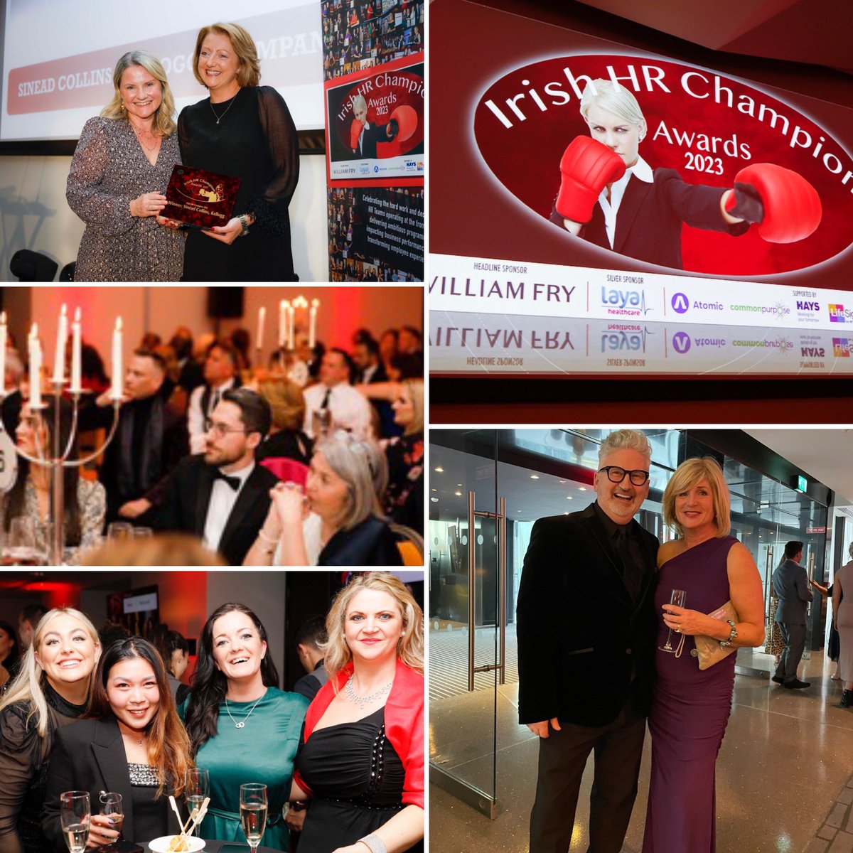 oconnor_donna's tweet photo. There was a fantastic celebration of HR last night at #HRChamp23. Well done to all our winners - especially Sinead Collins @KelloggCompany who won the overall Award!
Sponsors - @WilliamFryLaw @LayaHealthcare @HaysIreland @Atomic_Dublin @WTWcorporate @CommonPurposeIE #Platform55 https://t.co/S4FTUdXFjm