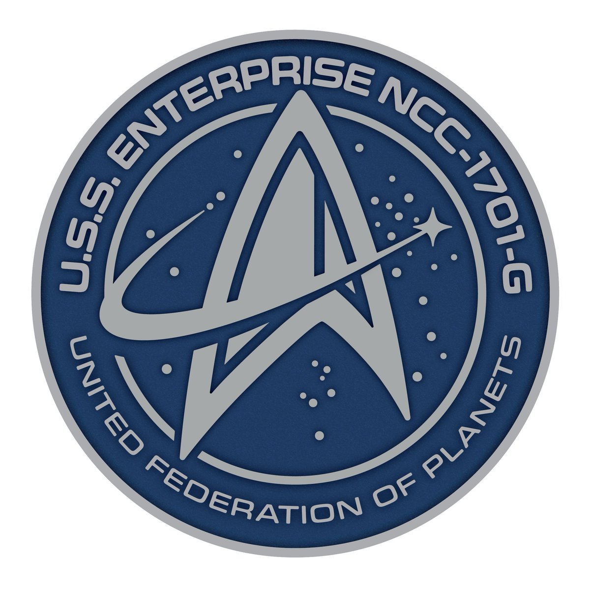 jackw62's tweet photo. The crest for the Enterprise-G. #StarTrekPicard #StarTrekLegacy @StarTrekOnPPlus @DaveBlass @TerryMatalas @MikeOkuda https://t.co/e6QjwkebdS