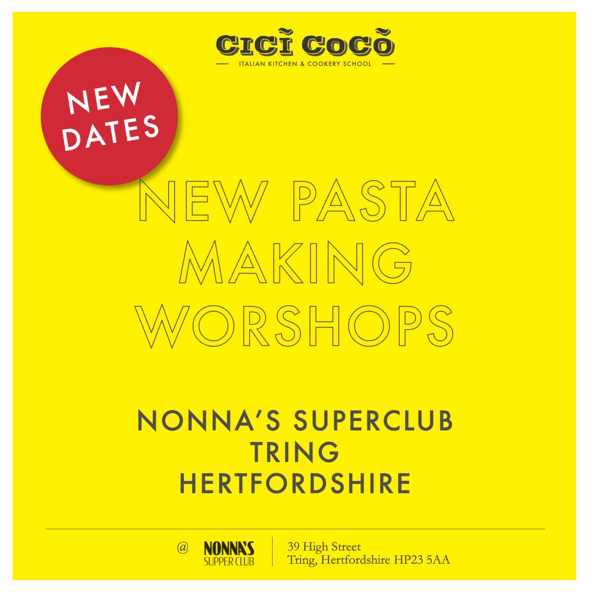 cicicocokitchen's tweet photo. Did you know that making homemade pasta is easier than you think? Join us at Nonna Super Club in Tring for a fun and delicious pasta making workshop! 

#homemadepasta #italiancooking #britishingredients #nonnasuperclub https://t.co/hUJ30fyAMy