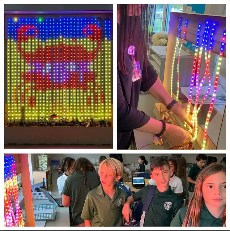 PCInnoInstitute's tweet photo. #PCGrade3 Ss have been working on crowdsourced matrix LED project using @microbit_edu  NeoPixel LEDs. #PCFutureReady #code #kidswhocode #edtech #STEMeducation https://t.co/M25dcc8GlU