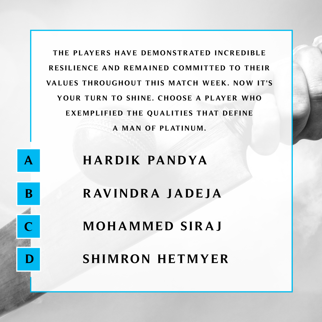 men_of_platinum's tweet photo. To be unwavering in the face of odds is what sets men of character apart. 4 players hailed by @cricbuzz have shown that, making them strong contenders for the Man of Platinum title. Who do you think deserves it?
#ManofCharacter #NothingLikePlatinum #PT950 #RareCharacter #Contest https://t.co/yNQ2uX27yK