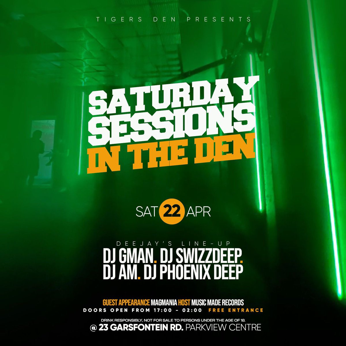 We’re getting ready for yet another instalment of #SaturdaySessions happening at Tiger’s Den tonight!