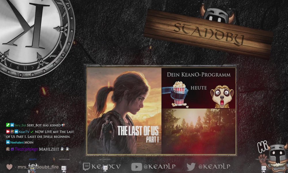 Das Keandom öffnet seine Tore und KeanTV ist jetzt LIVE für euch auf #Twitch!

Heutiges Thema: The Last of Us macht's Licht aus | Dein sächsi Samstags-KeanO | Live Let's Play | !cmds !socials #Giveaway #TheLastOfUs #Angezockt

twitch.tv/keantv
~ 2023-04-22T12:00:29Z ~
#gam