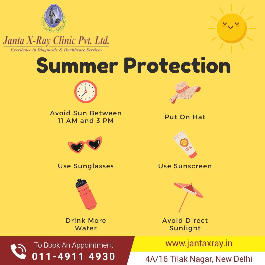 JantaXRayClinic's tweet photo. Summer is round the corner and Heat waves outside is affecting alot. So for protection, follow some simple steps.

#summer  #Heatwaves #Heatprotection #Sunburns #Sunlights #Hydrated #Water #Weather #Hat #Healthcare #Healthytips #janta #bloodtests #pathology #pathlabs #diagnosis https://t.co/AKcGMhSdXP