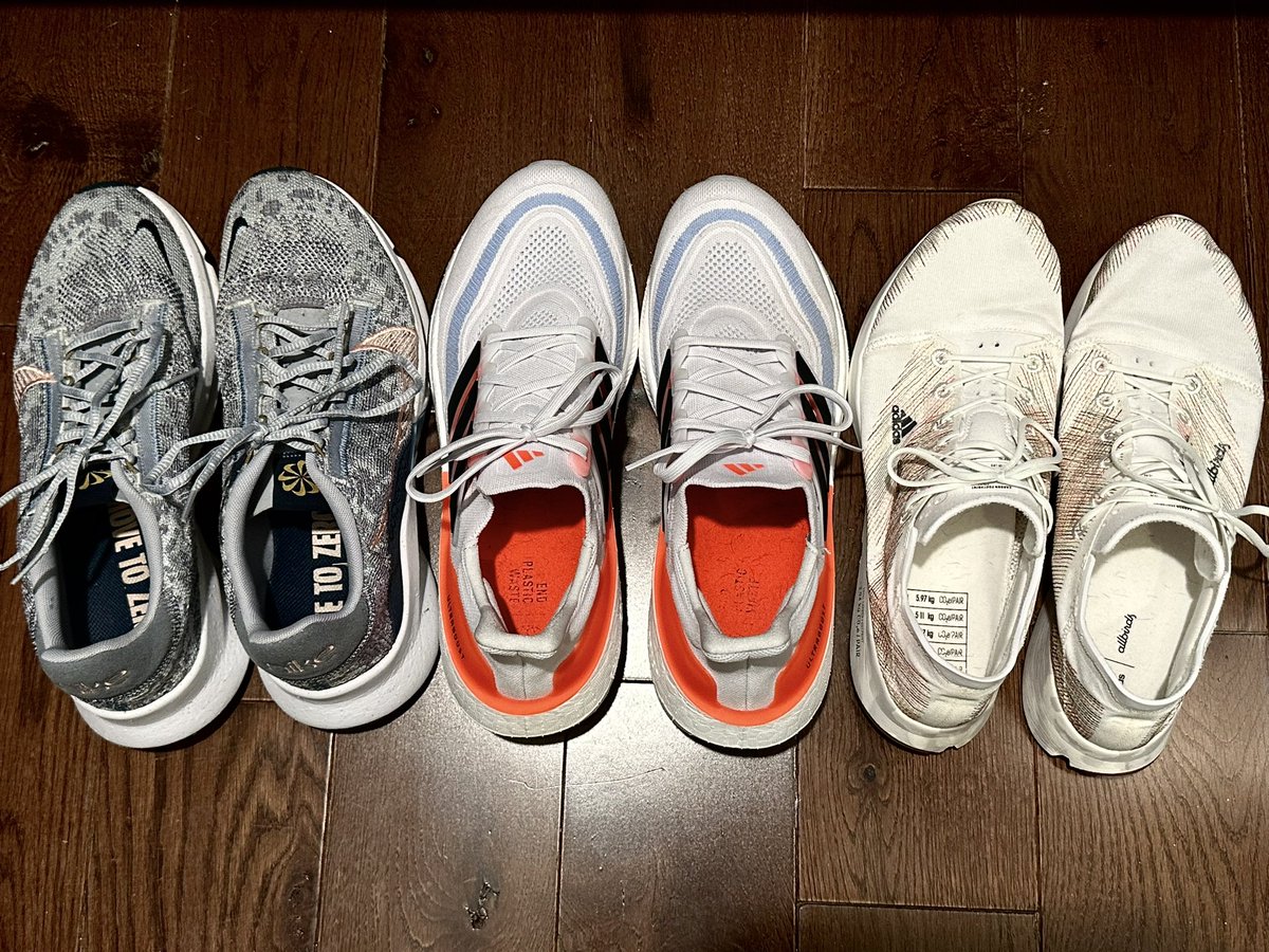 treepeace2021's tweet photo. Just realized my 3 favorite pair of shoes promote sustainability!
@Nike #movetozero
@Allbirds & @adidas #endplasticwaste
Going to plant a few trees then celebrate #EarthDay2023 https://t.co/sIwwOsFSjm