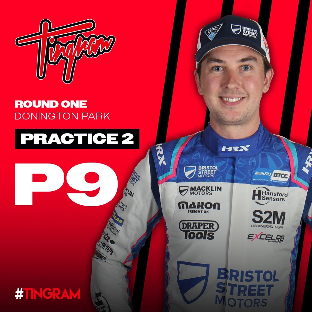 Tomingram80's tweet photo. #FP2 Result 🏁 #TeamTingram #DoningtonPark #BTCC @Excelr8M @BristolStMotors @HansfordSensors https://t.co/n474TNmV9T