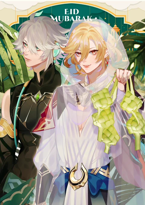 Happy Eid Mubarak by Sumeru hottest couple  this will be freebies at #comifuro #comifuro16 #haikaveh #アルカヴェ #Genshinlmpact #kaveh 