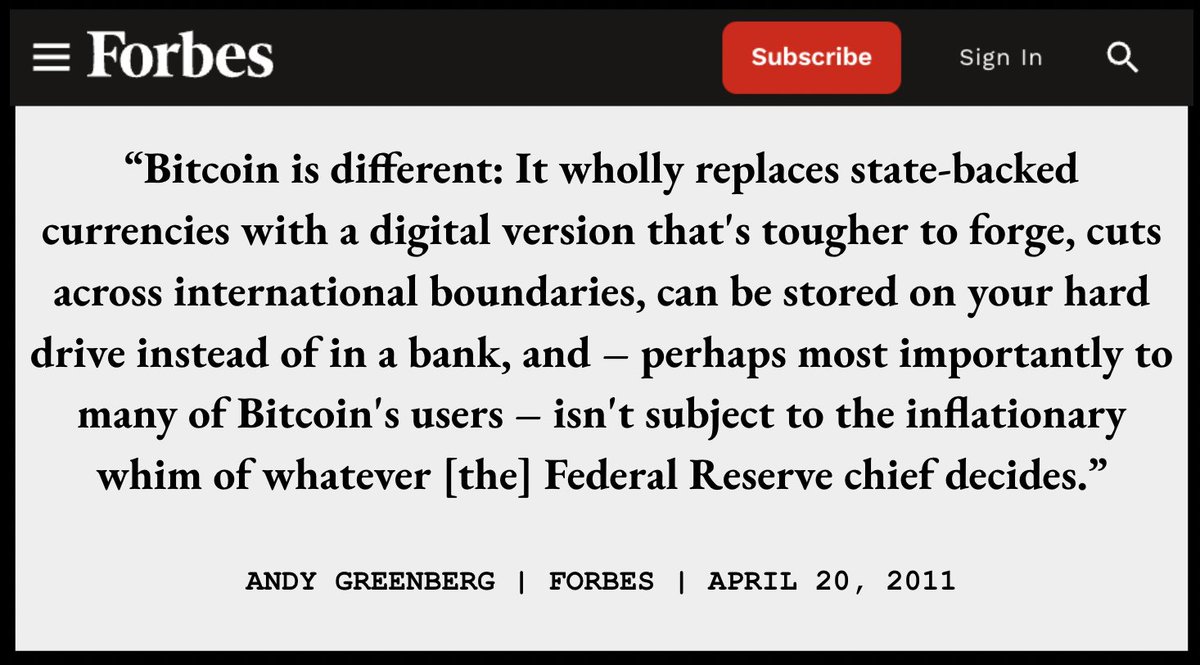 pete_rizzo_'s tweet photo. ✨ Forbes reporter perfectly explaining #Bitcoin at $1, exactly 12 years ago https://t.co/rkeoUkS2Gp