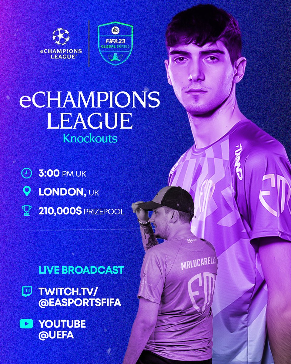 FutAndMeEsports's tweet photo. eChampions League Knockouts today! 🇬🇧

We are ready! 🍀

• @vanbasten_8790 
• @_mrlucarelli

#futandme #esports #team #fifa #fut #fifaultimateteam #echampionsleague #easports #football #gaming #futbol #game #videogames #twitch #contentcreator #viral https://t.co/6jsylHO7Ep