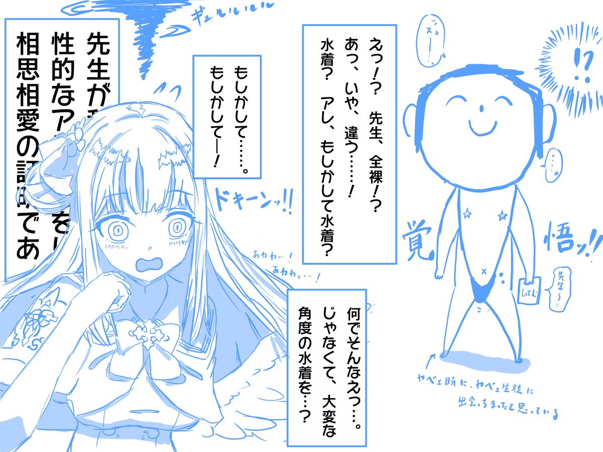 お昼に牛丼屋で食事を摂っていた先生は、不幸にも黒塗りの美食研究会の起こした爆発に巻き込まれてしまう。
服を全て吹き飛ばされ、全ての責任を負った先生が帰路につく途中、遭遇したパテル分派の首長、聖園ミカが言い渡した解放の条件とは……。
ブルーアーカイブはね、過酷(意味深)なんだ…。