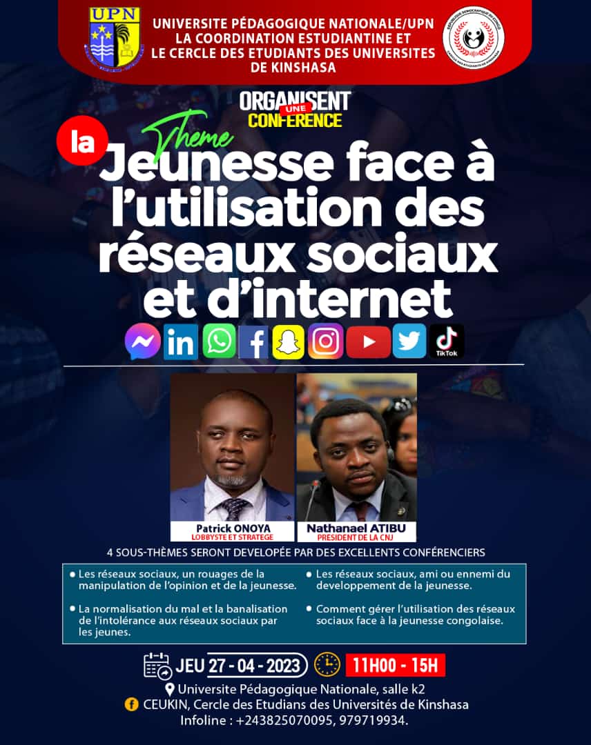 BahatiLeon1's tweet photo. La jeunesse face à l'utilisation des réseaux sociaux et internet.
@OfficielOnoya https://t.co/h9kVfouZ3R