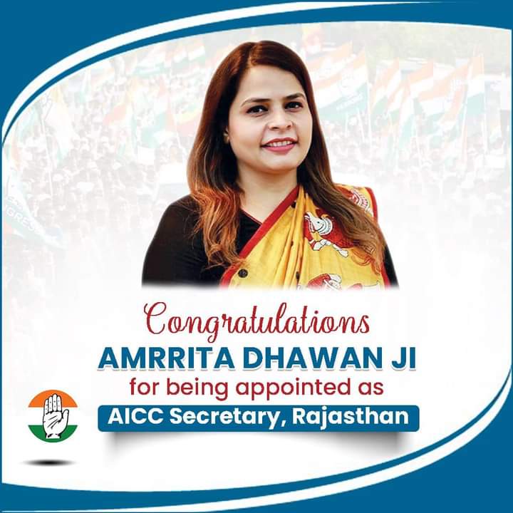 Gopalmeena_'s tweet photo. NSUI पूर्व राष्ट्रीय अध्यक्ष @AmritaDhawan1  जी को राजस्थान कांग्रेस का सहप्रभारी व AICC सचिव बनाये जाने पर शीर्ष नेतृत्व का आभार व्यक्त करता हूं
@RakeshMeena_ 
@Rasthan_PYC https://t.co/qlZIYYsssW