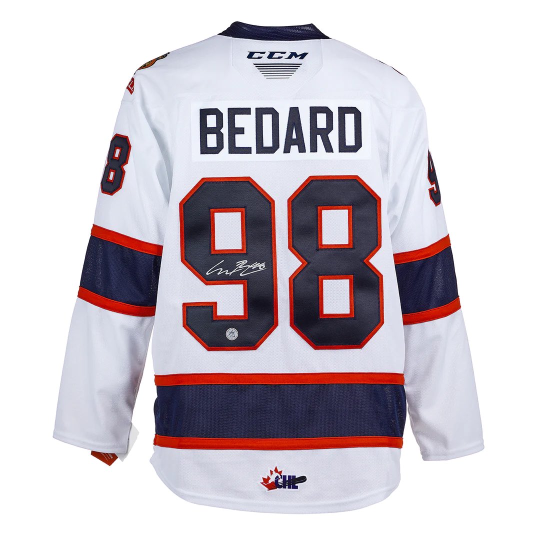 ajsports_ca's tweet photo. WIN a Connor Bedard Regina Pats Signed White CCM CHL Jersey!!

You must complete the form below to enter the contest or your entries do not count.
https://t.co/NBIbDf21wr

How to enter:
1) Complete the form 
2) like &amp; share this post
3) follow us
4) tag 2 friends in the post https://t.co/6saToxrPBW