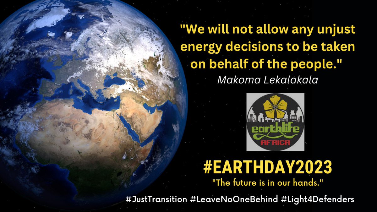 #EarthDay2023 theme = 'Invest in the Planet'. This means: Address #ClimateChange, make moves to #StopCoal in ways that #LeavesNoOneBehind, etc. Decision-makers should stop being #FossilFools but rather accelerate an inclusive #JustTransition. @ClimateZA @LifeAfterCoal @makomaphil