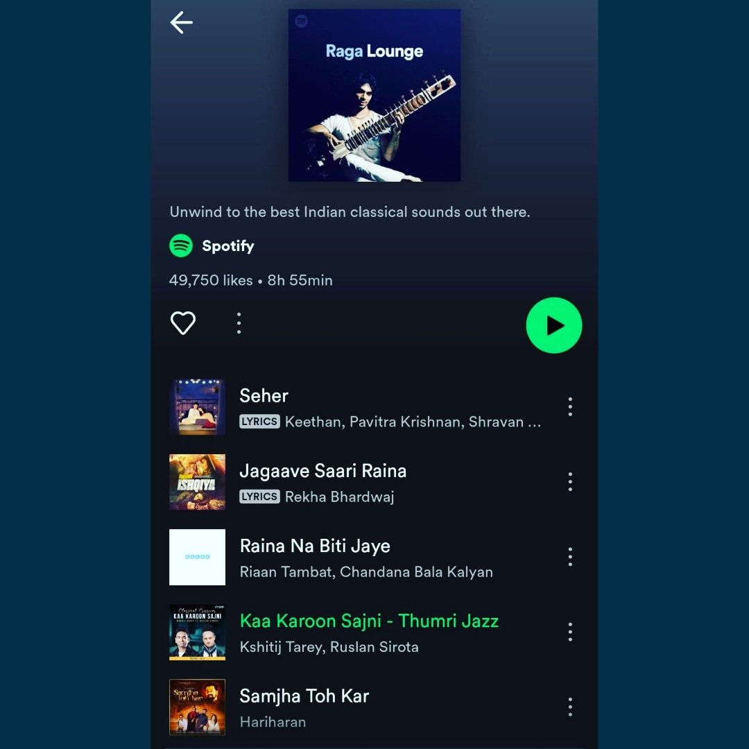 kshitijtarey's tweet image. #kaakaroonsajni features in top playlist at number 4 on #spotify ! 😍
@ruslanpiano @strummsound 
If you havent heard the track yet , Do check it out !
#classicalcrossover #fusion #music #thumri #jazz #kshitijtarey #ruslansirota