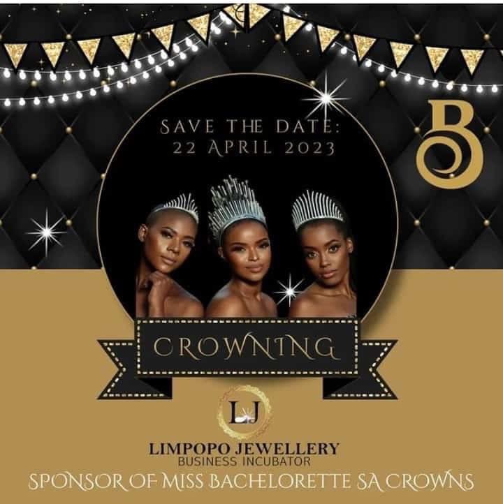 LimpsJewellery's tweet photo. Miss Bachelorette South Africa 2023 event. Crown 👑 proudly crafted and sponsored by Limpopo Jewellery Business Incubator. @MissBacheloret1  @GoldReefCitySA  @VusiNova 
#missbachelorettesa
#unmarriedmaturewomen
#independentlybeautiful
#talenteddesigner
#ljbi https://t.co/7z0BxVcDlv