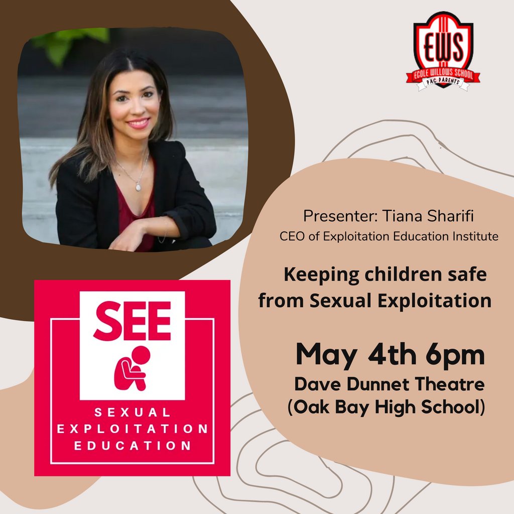 Willows_PAC's tweet photo. Save the date: May 4th at 6pm we have a speaker event at Oak Bay High School's Dave Dunnet Theatre. https://t.co/3q1JRFGPQ2