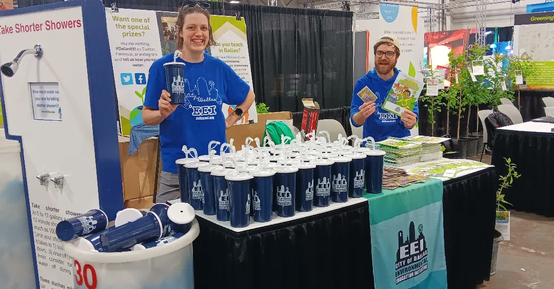 DallasEEI's tweet photo. Join us today at EarthX to discuss water conservation! #dallaseei 

We have all the awesome conservation awareness items available to remind us to save water in style 😎! 😍♻️ https://t.co/cj6d86AKA0