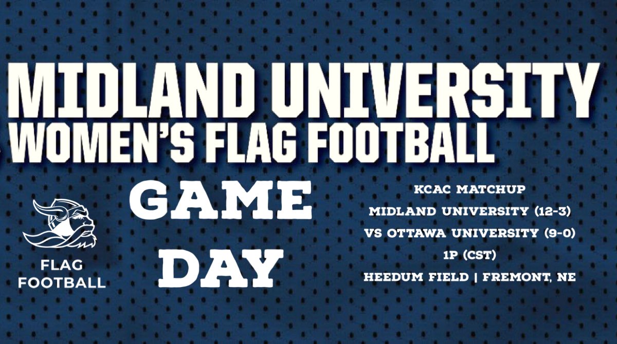 🚨 GAME DAY
🏈 KCAC MATCHUP
🆚 OTTAWA UNIVERSITY (1:00p CST)
📍 Heedum Field | Fremont, NE

🎥 portal.stretchinternet.com/midland/