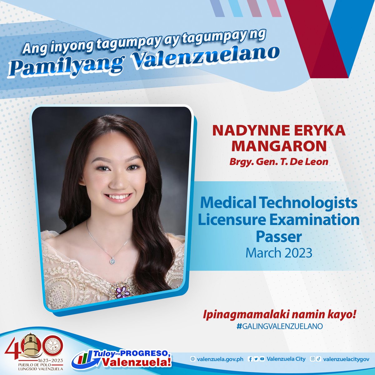 Valenzuela City on Twitter "Congratulations to Nadynne Eryka Mangaron