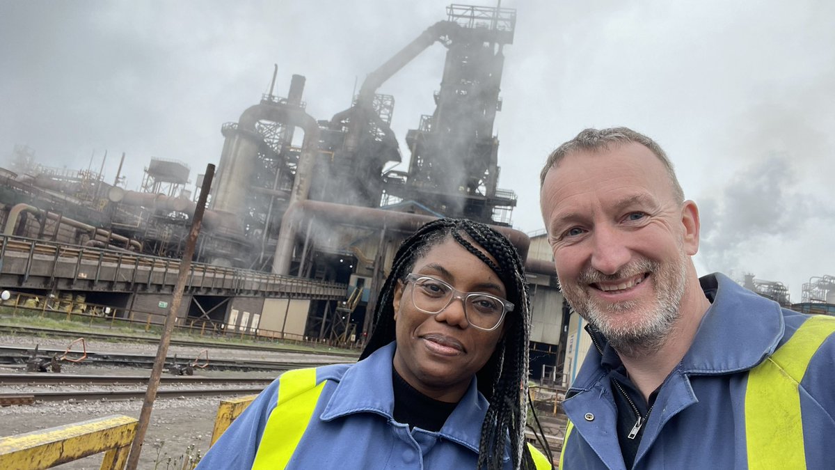 timrutter's tweet photo. Just another day in @TataSteelUK with @michaelsheen and @KemiBadenoch 😀 https://t.co/HE8HvZwvGz