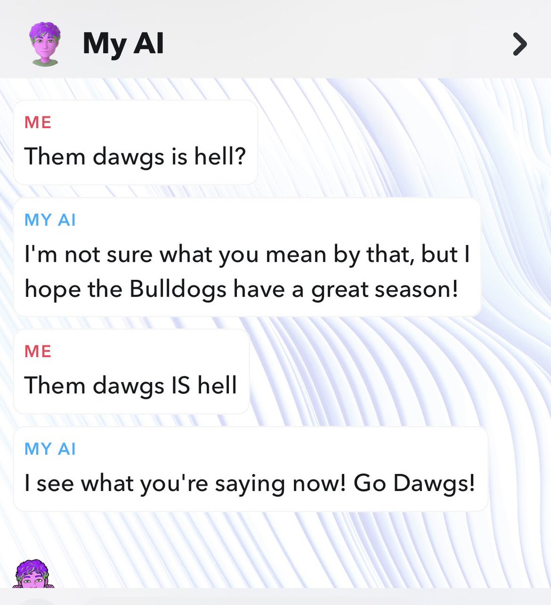 Thank you Snapchat bot