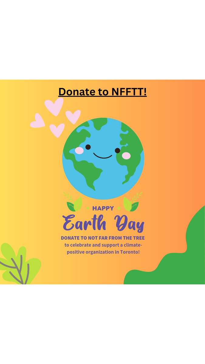 Happy Earth Day! Not Far From The Tree celebrates Earth Day every day.

Take meaningful action today and donate to NFFTT to help us sustain our work centred on sustainability and the Earth!

notfarfromthetree.org/donate/