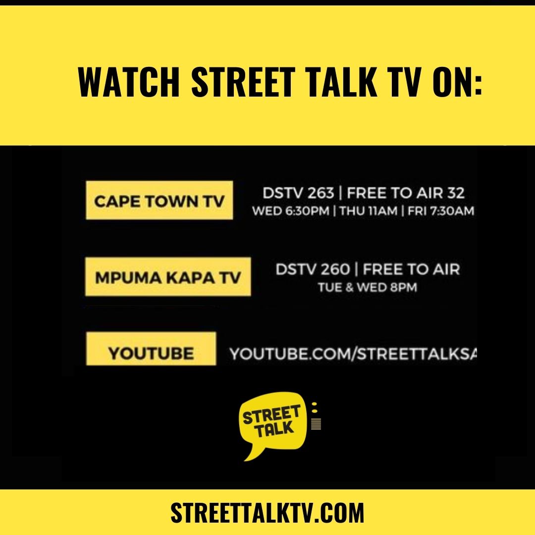 15-minute documentaries on <a href="/MpumaKapaTV/">Mpuma Kapa TV</a>  <a href="/capetowntv/">Cape Town TV</a> &amp; YouTube StreetTalkTV Channel. We will collaborate with foundations &amp; corporates to film accessible community-based discussions and material.
