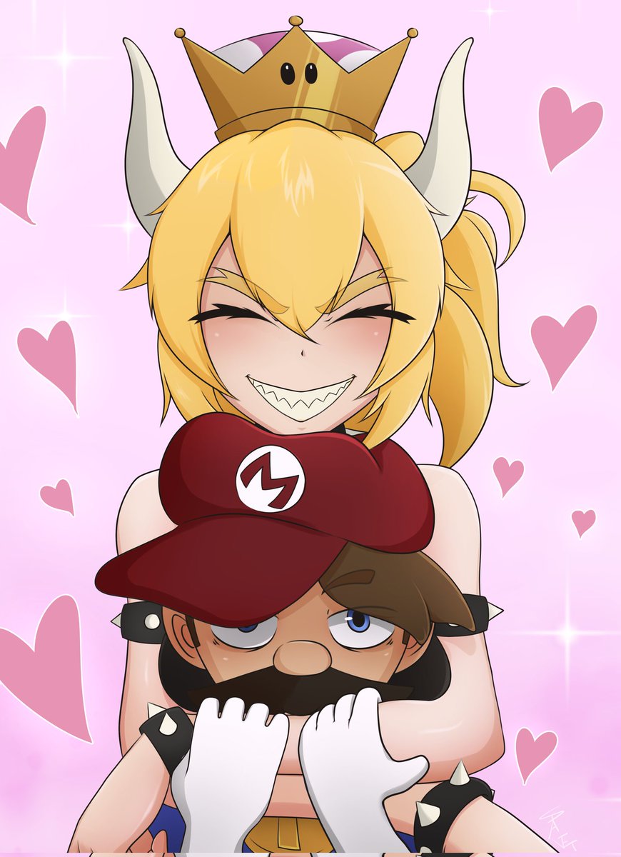 Benjo_Spaget's tweet photo. Drew Mario and Bowsette❤️ The song by the Chalkeaters is stuck on my headddd! I had to draw it out XD
#bowsette #Mario #SuperMarioBros 
#bowser https://t.co/dsDmiwkcRV