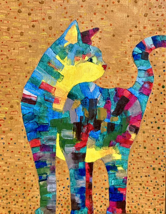 トレンドに乗っかります。 #アナログ絵 #猫 #油絵 