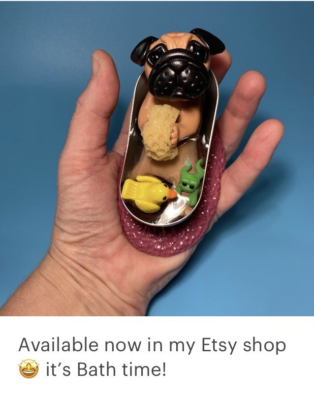 PeculiarPals's tweet photo. It’s #Pug #bathtime for this little pug 😍 available now in my #etsyshop #uniquegifts #pugbaby #pugdog #pugs #peculiarpals https://t.co/Oc7qGs9QxX