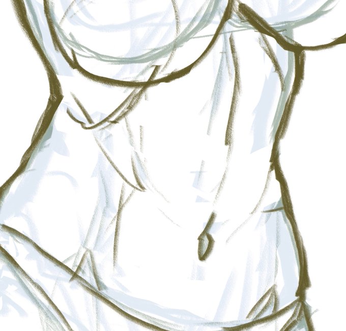 絵柄矯正中。納得のいく胴体が描けるまで2時間かかった
腹いせにこのキャラのおっぱい盛ってやることにした。 