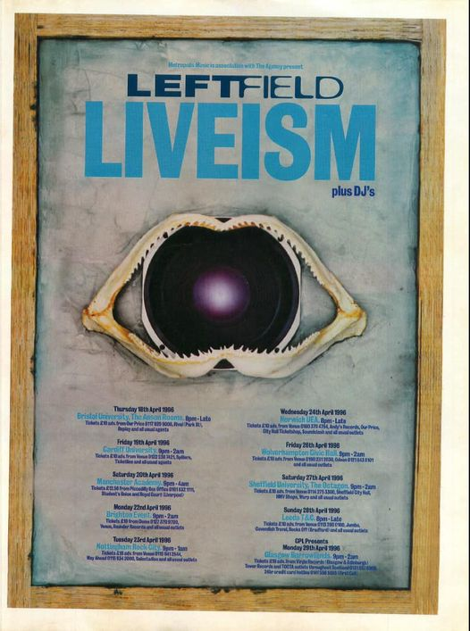 Bill626's tweet photo. On this day in 1996, I was at the Event in Brighton, for one of the best live concerts I’ve ever been too @Leftfield #Liveism https://t.co/nMvKnRNmxd