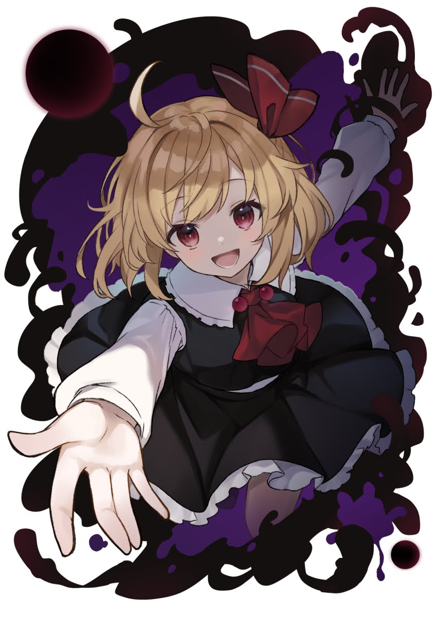 rumia 1girl blonde hair solo skirt ascot red ascot red eyes  illustration images