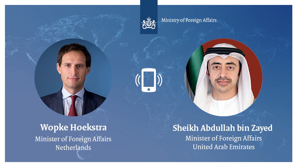 WBHoekstra's tweet image. Had a good conversation with FM @ABZayed of the United Arab Emirates. Grateful for the help of my dear colleague and his insights on the deeply concerning situation in #Sudan. Deescalation and a durable ceasefire are now of utmost importance. We agreed to keep in close contact.