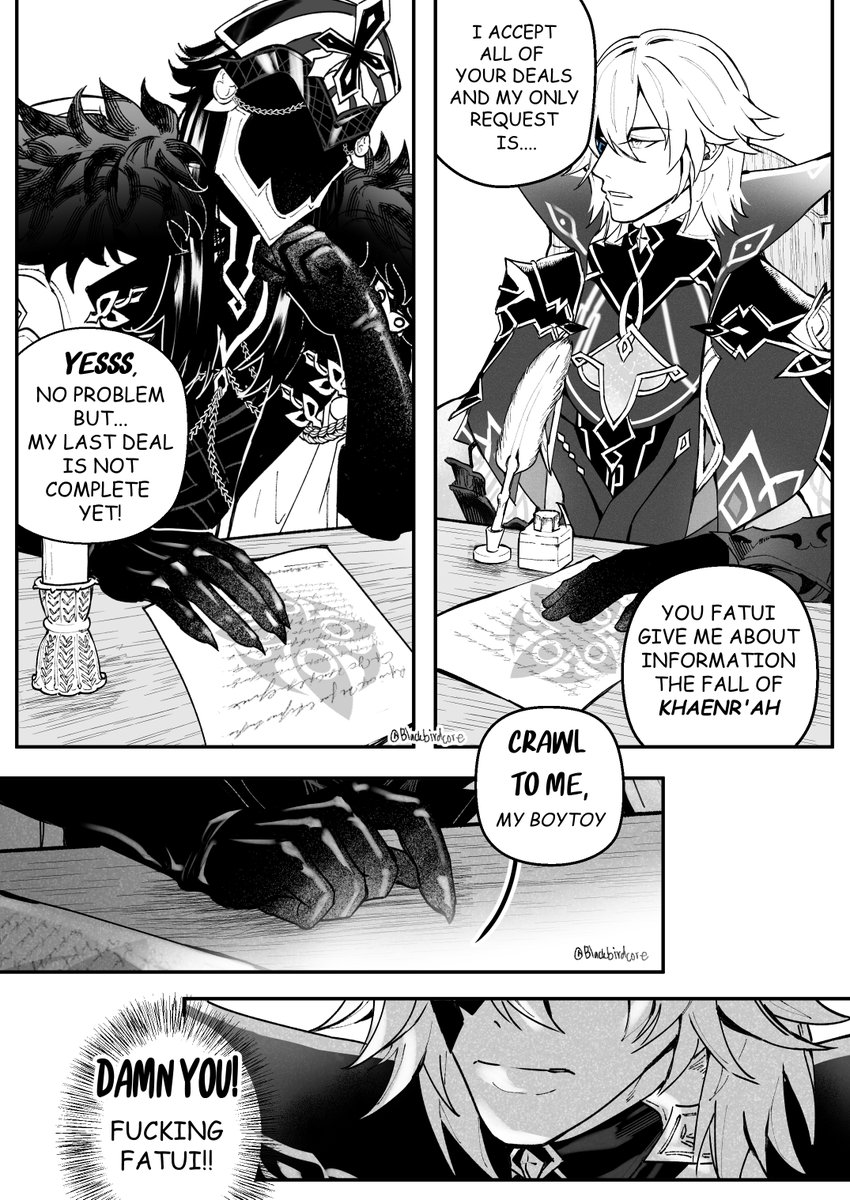 Blackbirdcore's tweet photo. ☕️💙 #Capidain
Dangerous deal, May be Dainsleif choose the wrong person...😳
⚠️ smooch🫦!
※Read from right to left https://t.co/RXKGXlohbS