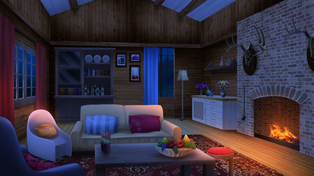 ToombsKory's tweet photo. What could 2 lonely girls do at night by that fireplace? Background art was completed by gin-1994 for Sunflower. #gamedev #indiedev #indiegame #screenshotsaturday #visualnovel #visualnovelmaker #vnmaker https://t.co/Ha51zeS2vI