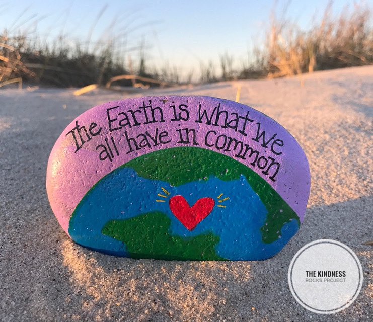 theKindnessrock's tweet photo. On this Earth 🌍 Day a reminder to us all! 
#earthday #weareallconnected #thekindnessrocksproject https://t.co/I98CJBwWFZ