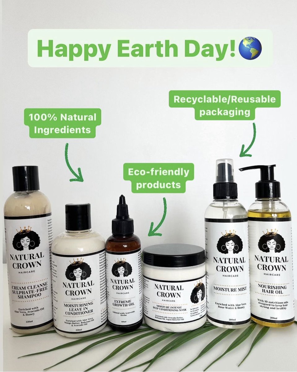 Happy Earth Day! 🌎

We are proud to be an eco-friendly business. We strive to keep health at the centre of our brand and pride ourselves on having environmentally ethical values. 

Visit naturalcrownhaircare.com for 15% off today using code EARTH15 at checkout! 💚

#EarthDay