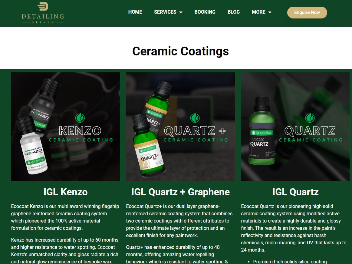 Really pleased with my new website 

Check out my complete Ceramic & Graphene Coating range to fully protect your car 

detailingdriven.com/ceramic-coatin…

#chichesterdetailing #ceramiccoatings #selsey