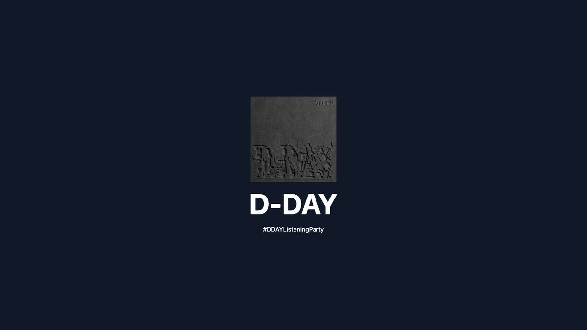 btschartdata's tweet photo. #DDAYListeningParty starts now! 🎧

Track 1. D-DAY https://t.co/xsbG07RzmI