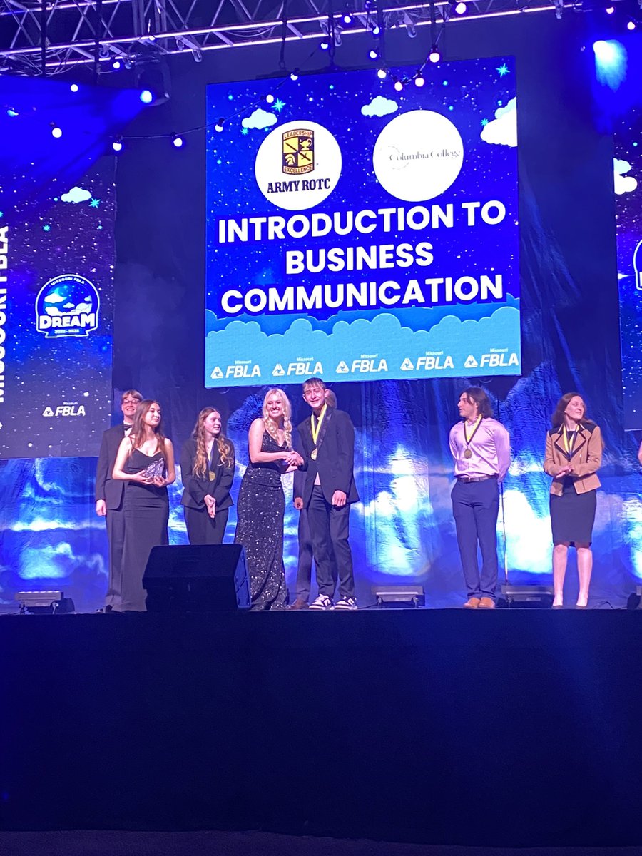 STJfbla's tweet photo. Huge congrats to Freshman Johnny Perkins for making it up on the big stage at the State FBLA Leadership Conference and placing 5th in Introduction to Business Communication! #StjFBLAsuccess 
@stjKristinLorts https://t.co/at9FmrO9mR