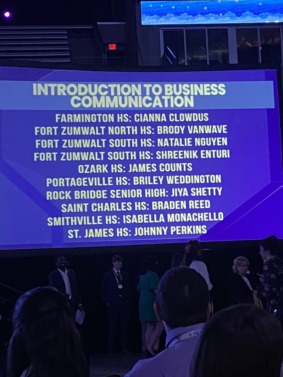 Huge congrats to Freshman Johnny Perkins for making it up on the big stage at the State FBLA Leadership Conference and placing 5th in Introduction to Business Communication! #StjFBLAsuccess 
<a href="/stjKristinLorts/">Kristin Lorts</a>