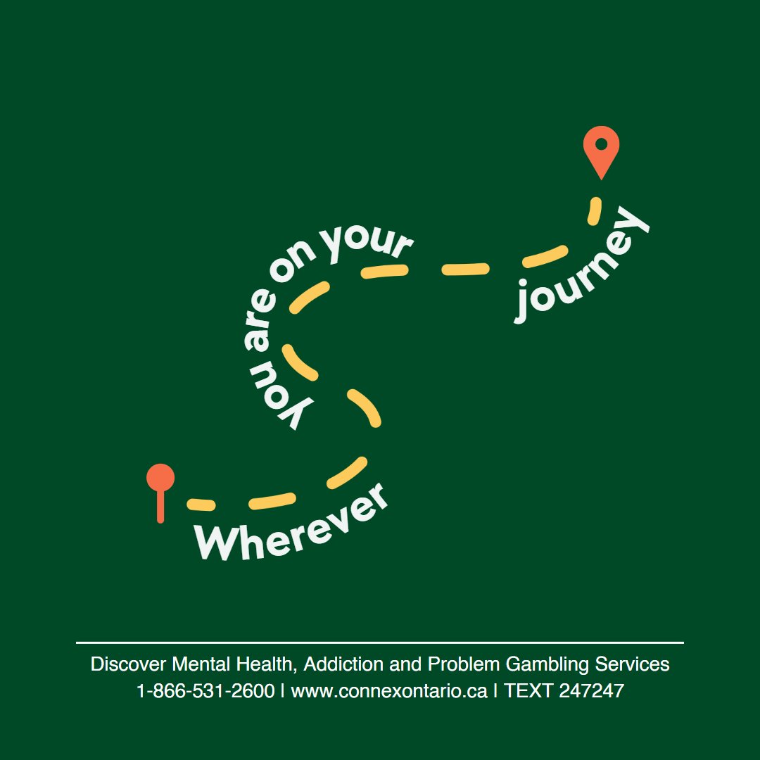 Discover available support and services in your area.
24 hours a day | 7 days a week | 365 days in the year.
Call 1.866.531.2600 or text 247247 to speak to someone live.

#connexontario #mentalhealth #addiction #problemgambling