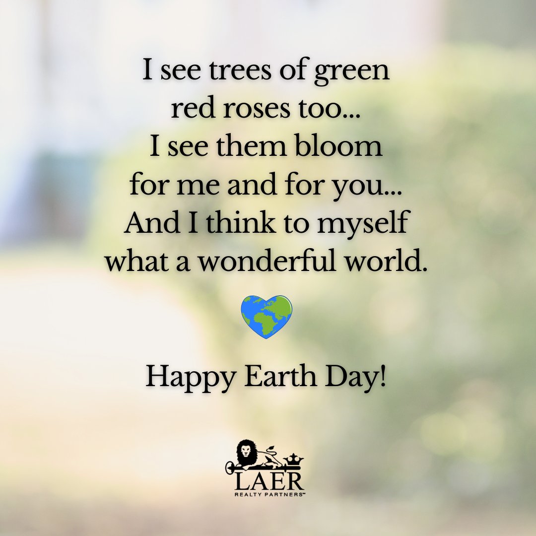 Happy Earth Day, to our BIG, beautiful planet! 🌎 Be sure to show her some extra love today! 💚 #LAER #LAERrealty #EarthDay #HappyEarthDay #EarthDay2023
