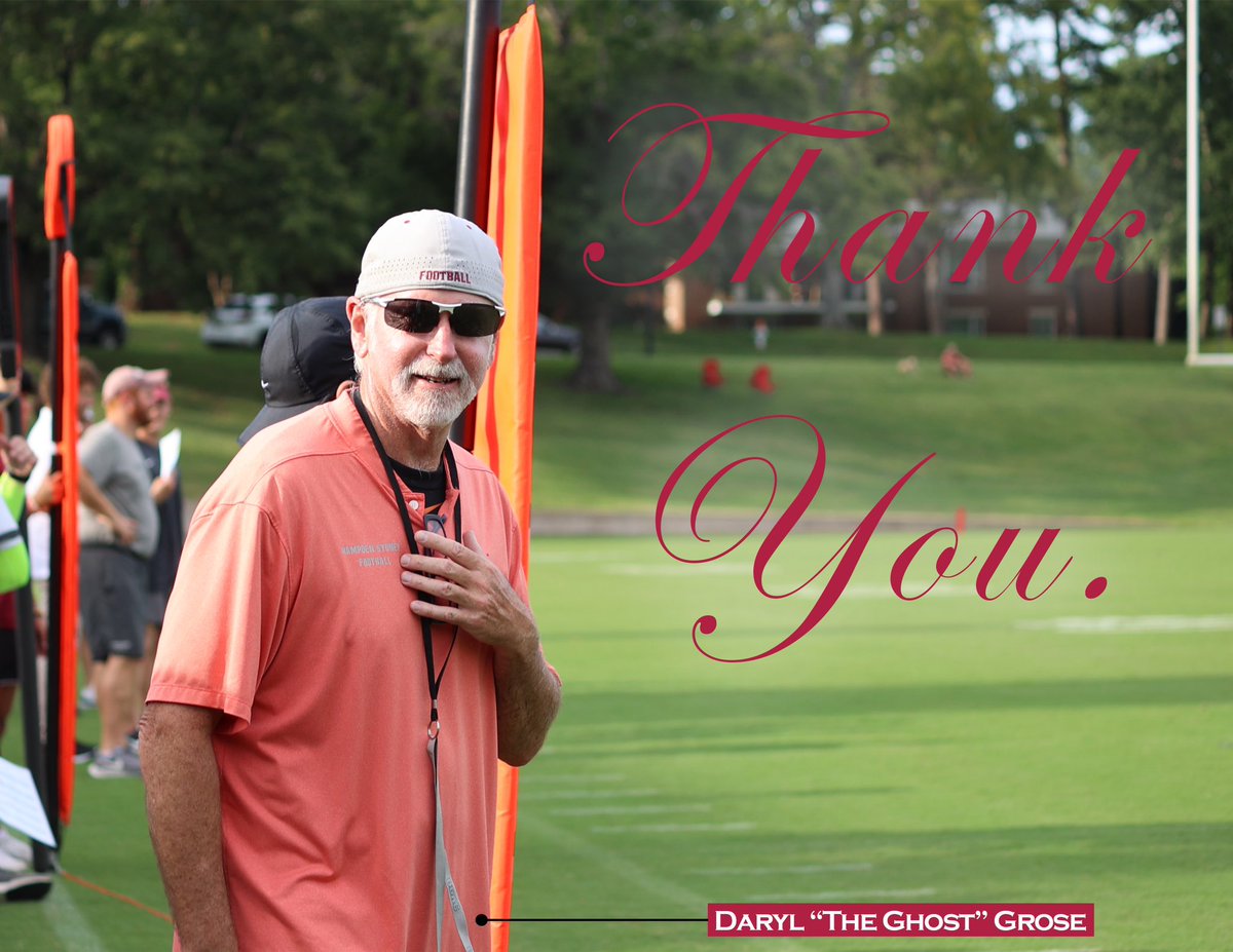 HSC__FOOTBALL's tweet photo. After 27 years of coaching &amp; 10 years with the Hampden-Sydney football program. Coach Daryl “The Ghost” Grose will officially hang up his whistle and head into retirement. Thank you Ghost!
#rolltigers🐅 #JoinTheBrotherhood https://t.co/WOAHvpiwBI