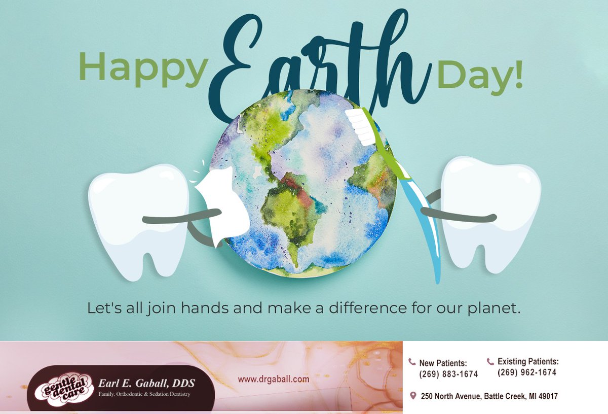 DrGaball's tweet photo. Let us be more mindful of our actions and their environmental impact. May we all make a conscious effort to make this world a better and healthier place for ourselves and future generations. #EarthDay #earlgaballDDS #battlecreek #MI https://t.co/1mZGLmNxPg
