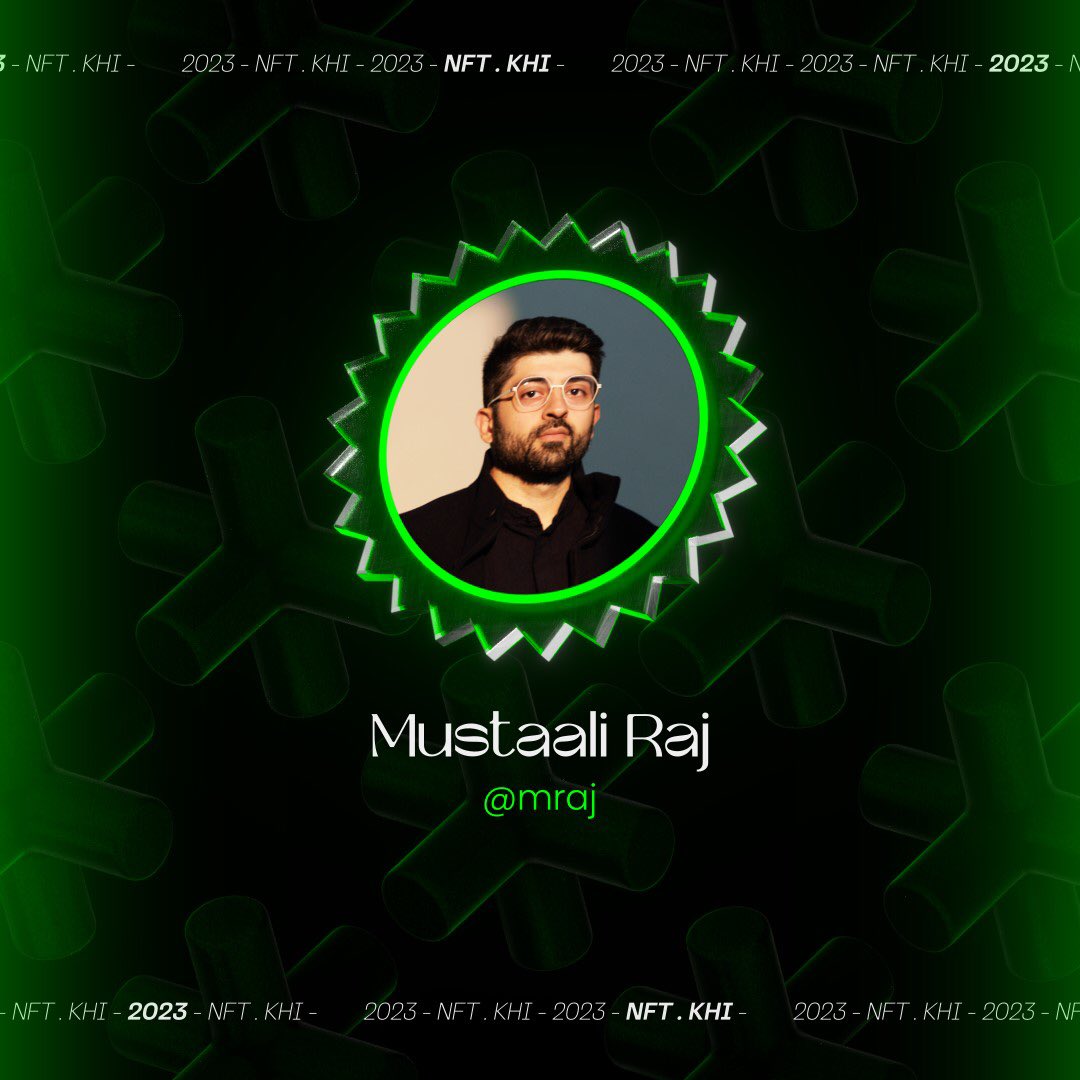 #NFTKHI Featured Artist #1 🌐

<a href="/MustaaliRaj/">Mustaali Raj</a> is an award-winning art director, designer &amp; visual artist with a multi-disciplinary practice. Being both a third culture kid &amp; an avid traveller, his sense of belonging extends well beyond geographic boundaries.

#NFTKHI #AsIRLAsItGets